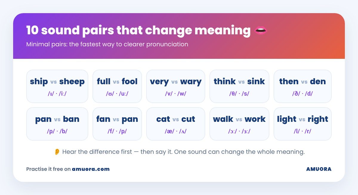 10 sound pairs that change meaning 👄